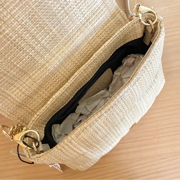 Zara cream wicker jewel embellished quilted crossbody bag - Picture 9 of 11